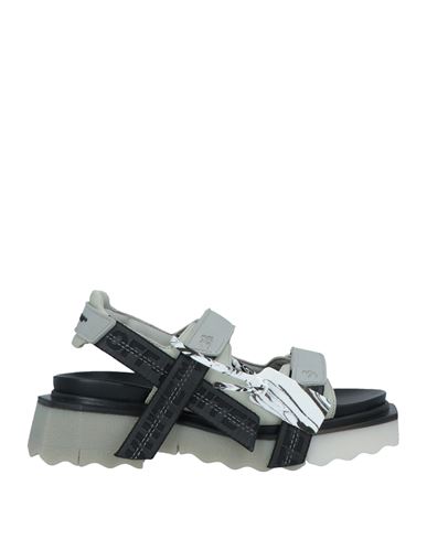 Off-white Woman Sandals Grey Size 11 Leather, Rubber
