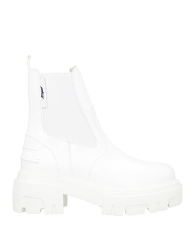 Shop Msgm Woman Ankle Boots White Size 10 Leather