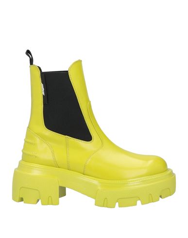 Msgm Woman Ankle Boots Lime Green Size 7 Leather In Green