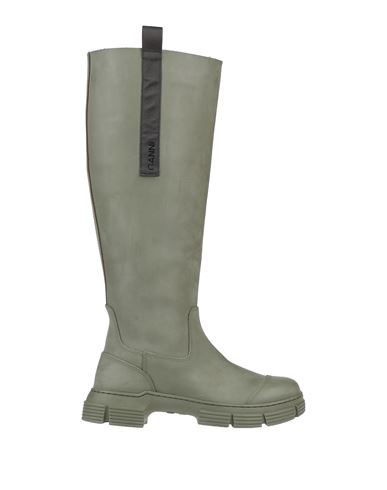 Ganni Woman Knee Boots Military Green Size 9 Rubber