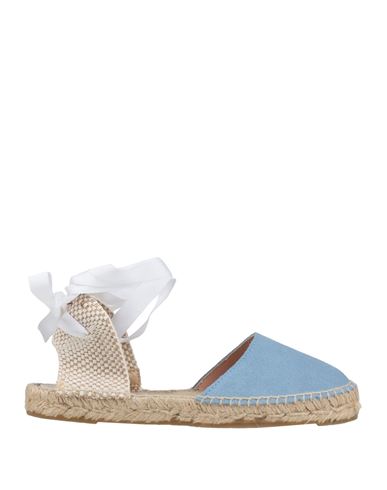Manebi Manebí Woman Espadrilles Light Blue Size 11 Soft Leather, Textile Fibers