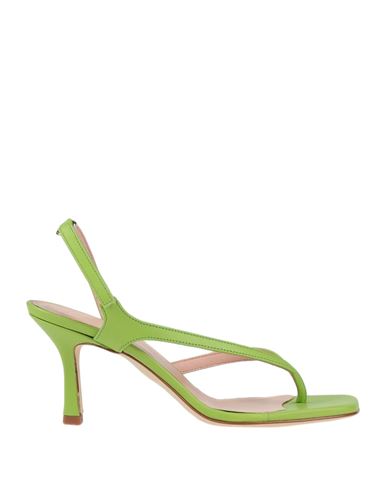 Luca Valentini Woman Toe Strap Sandals Acid Green Size 5 Soft Leather