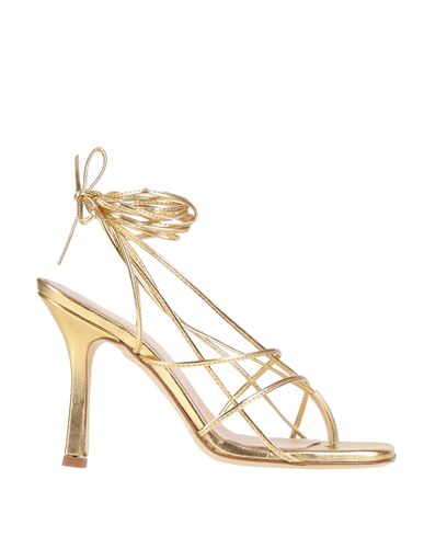Luca Valentini Woman Sandals Gold Size 5 Soft Leather