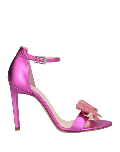 Luca Valentini Woman Sandals Fuchsia Size 5 Soft Leather In Pink