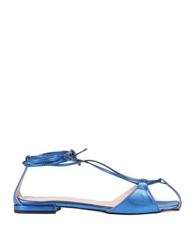 Luca Valentini Woman Sandals Bright Blue Size 5 Soft Leather