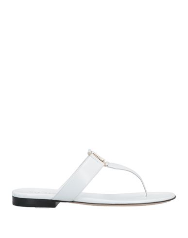 Mia Becar Woman Toe Strap Sandals White Size 10 Soft Leather In White