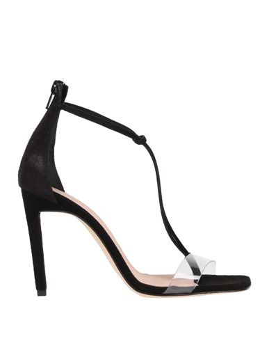 Luca Valentini Woman Toe Strap Sandals Black Size 5 Soft Leather