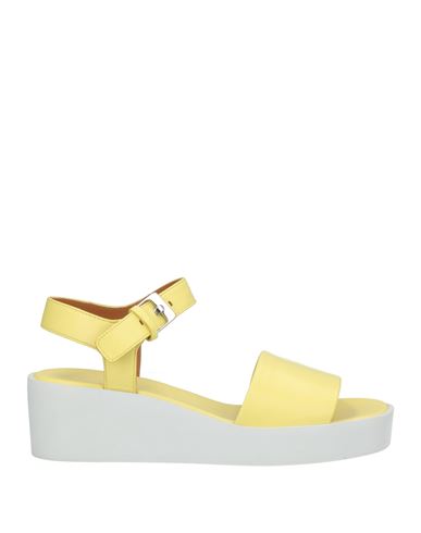 Clergerie Woman Sandals Yellow Size 5.5 Lambskin