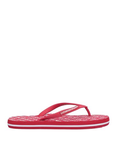 Ea7 Man Toe Strap Sandals Red Size 9.5 Rubber
