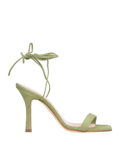 LUCA VALENTINI LUCA VALENTINI WOMAN SANDALS GREEN SIZE 11 SOFT LEATHER
