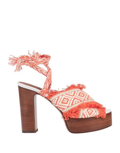 L'autre Chose L' Autre Chose Woman Sandals Orange Size 7 Textile Fibers