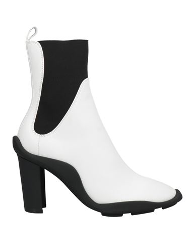 Msgm Woman Ankle Boots White Size 5 Soft Leather