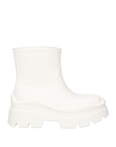 Shop Msgm Woman Ankle Boots White Size 7 Rubber