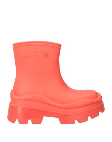 Shop Msgm Woman Ankle Boots Orange Size 7 Rubber