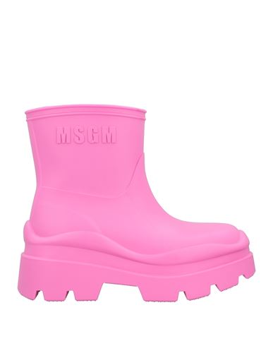 Shop Msgm Woman Ankle Boots Fuchsia Size 8 Rubber In Pink