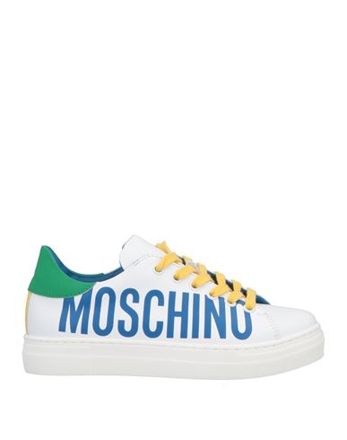 Moschino Teen Man Sneakers White Size 7y Soft Leather