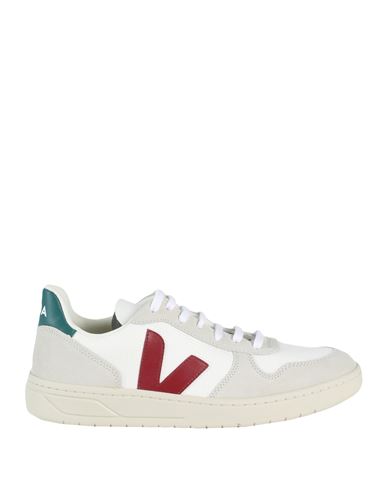 Shop Veja V-10 Man Sneakers White Size 9 Textile Fibers, Soft Leather