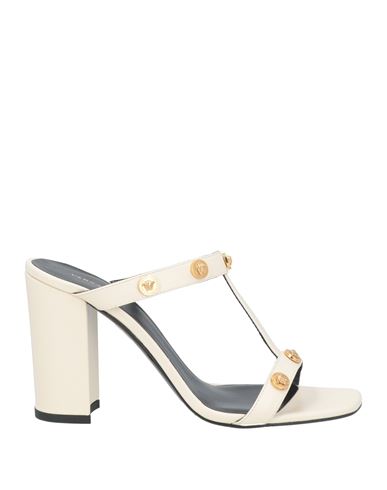 Versace Woman Sandals Ivory Size 8 Calfskin In White