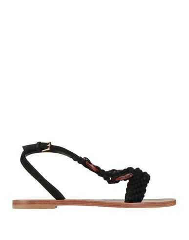 Alberta Ferretti Woman Sandals Black Size 7 Leather, Textile Fibers