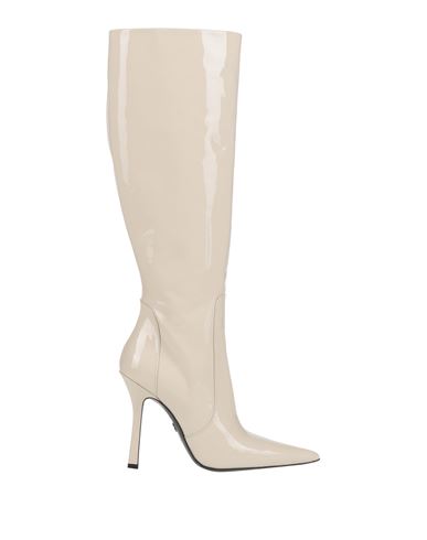 Blumarine High Heels Boots In Beige Patent Leather In White