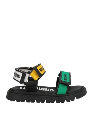 Moschino Kid Babies'  Toddler Sandals Green Size 10c Textile Fibers, Soft Leather