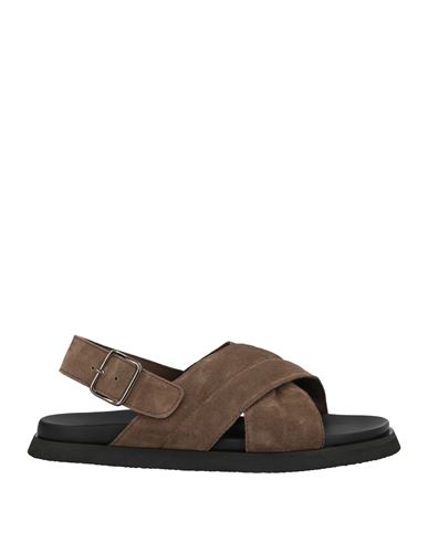 Attimonelli's Man Sandals Khaki Size 9 Soft Leather In Beige