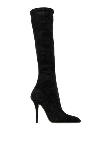 Saint Laurent Woman Knee Boots Black Size 7 Textile Fibers