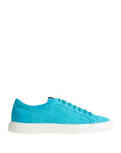 Dunhill Man Sneakers Turquoise Size 7 Leather In Blue