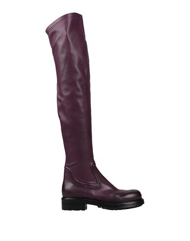 Elena Iachi Woman Knee Boots Deep Purple Size 7 Soft Leather