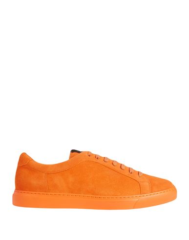 Dunhill Man Sneakers Orange Size 6.5 Leather