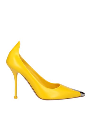 Alexander Mcqueen Woman Pumps Yellow Size 10 Soft Leather
