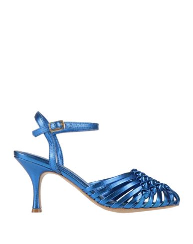 Paolo Mattei Woman Sandals Bright Blue Size 7 Textile Fibers