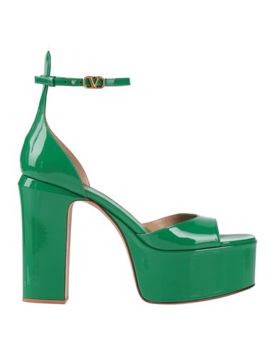 Shop Valentino Garavani Woman Sandals Green Size 11 Leather