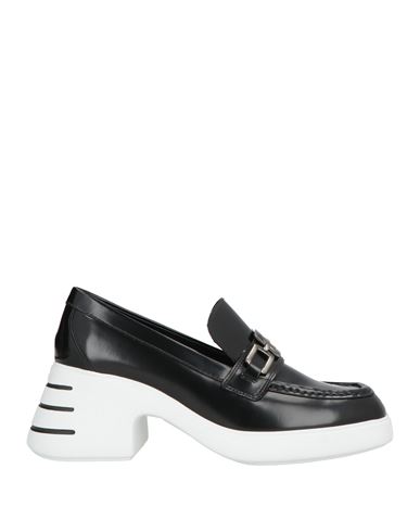 Hogan Woman Loafers White Size 5 Soft Leather In Black