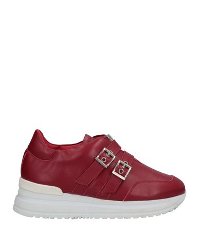 John Galliano Woman Sneakers Burgundy Size 5 Soft Leather In Red