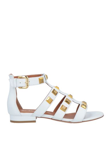 Via Roma 15 Woman Sandals White Size 8 Soft Leather