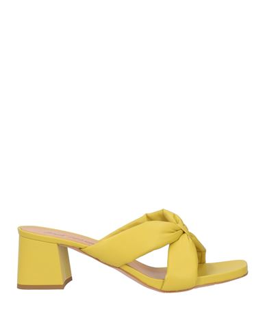 Paolo Mattei Woman Sandals Mustard Size 11 Textile Fibers In Yellow
