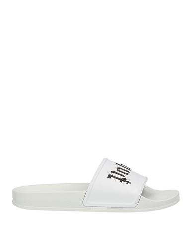 Palm Angels Slides Sandals With Print In White