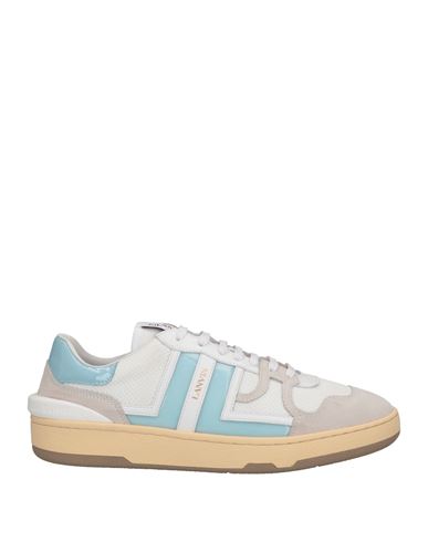 Lanvin Man Sneakers White Size 7 Calfskin, Polyester
