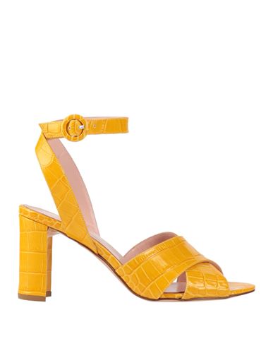 Studio Spiga Woman Sandals Ocher Size 9 Soft Leather In Yellow