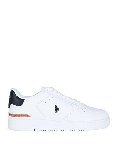 Shop Polo Ralph Lauren Man Sneakers White Size 8 Soft Leather, Synthetic Fibers