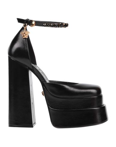 Versace Woman Pumps Black Size 11 Soft Leather