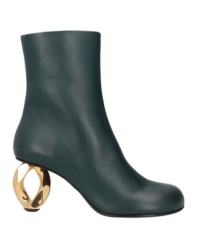 JW ANDERSON JW ANDERSON WOMAN ANKLE BOOTS DEEP JADE SIZE 6 CALFSKIN