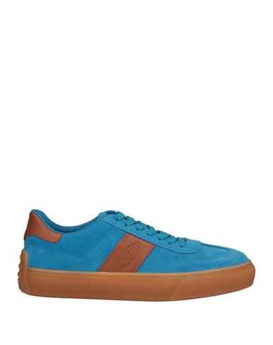 Tod's Man Sneakers Azure Size 9 Leather In Blue