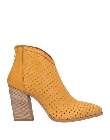 Anna Baiguera Woman Ankle Boots Ocher Size 6 Soft Leather In Yellow