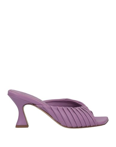 Alchimia Napoli Woman Sandals Lilac Size 10 Soft Leather In Purple