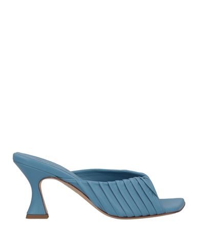 Alchimia Napoli Woman Sandals Light Blue Size 10 Soft Leather