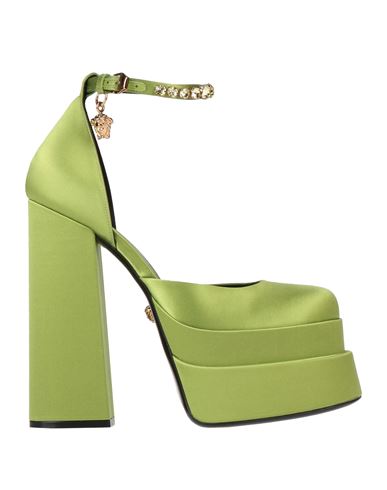 Shop Versace Woman Pumps Light Green Size 8 Textile Fibers