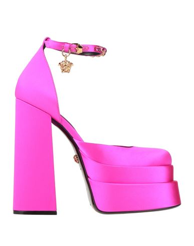 Versace Woman Pumps Fuchsia Size 8 Textile Fibers In Pink