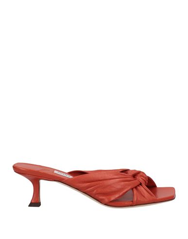 Jimmy Choo Woman Sandals Rust Size 8 Soft Leather In Red